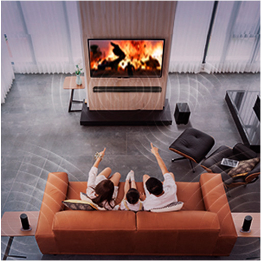 Soundbar 5.1 Canais 280W RMS com Subwoofer sem fio, Bluetooth, Entrada HDMI e Óptica Goldentec