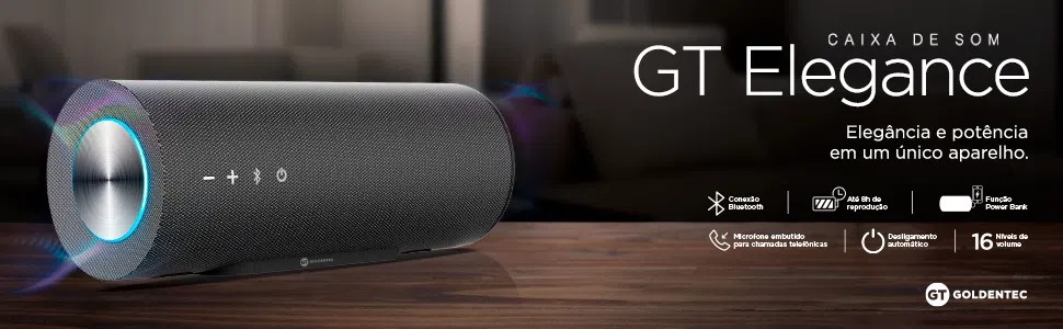 Caixa de Som Bluetooth 100W RMS GT Elegance