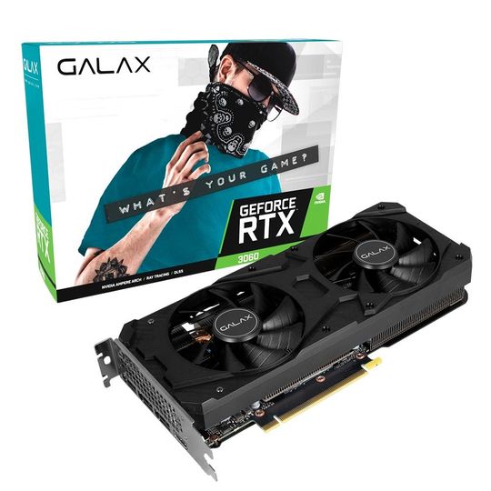 Placa de Video GALAX, GeForce RTX 3060 (1-Click OC)12GB GDDR6 192bit-36NOL7MD1VOC