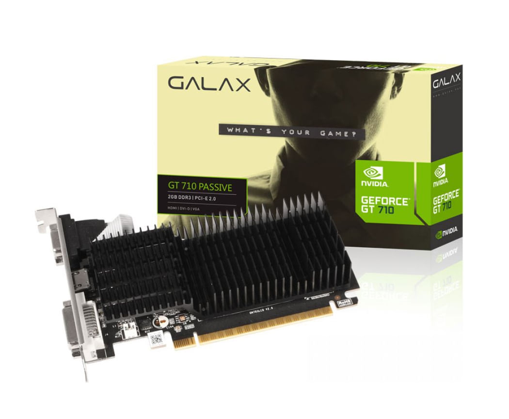 Placa de Vídeo Galax NVIDIA GeForce GT 710 Passive 2GB DDR3 - 71GPF4HI00GX