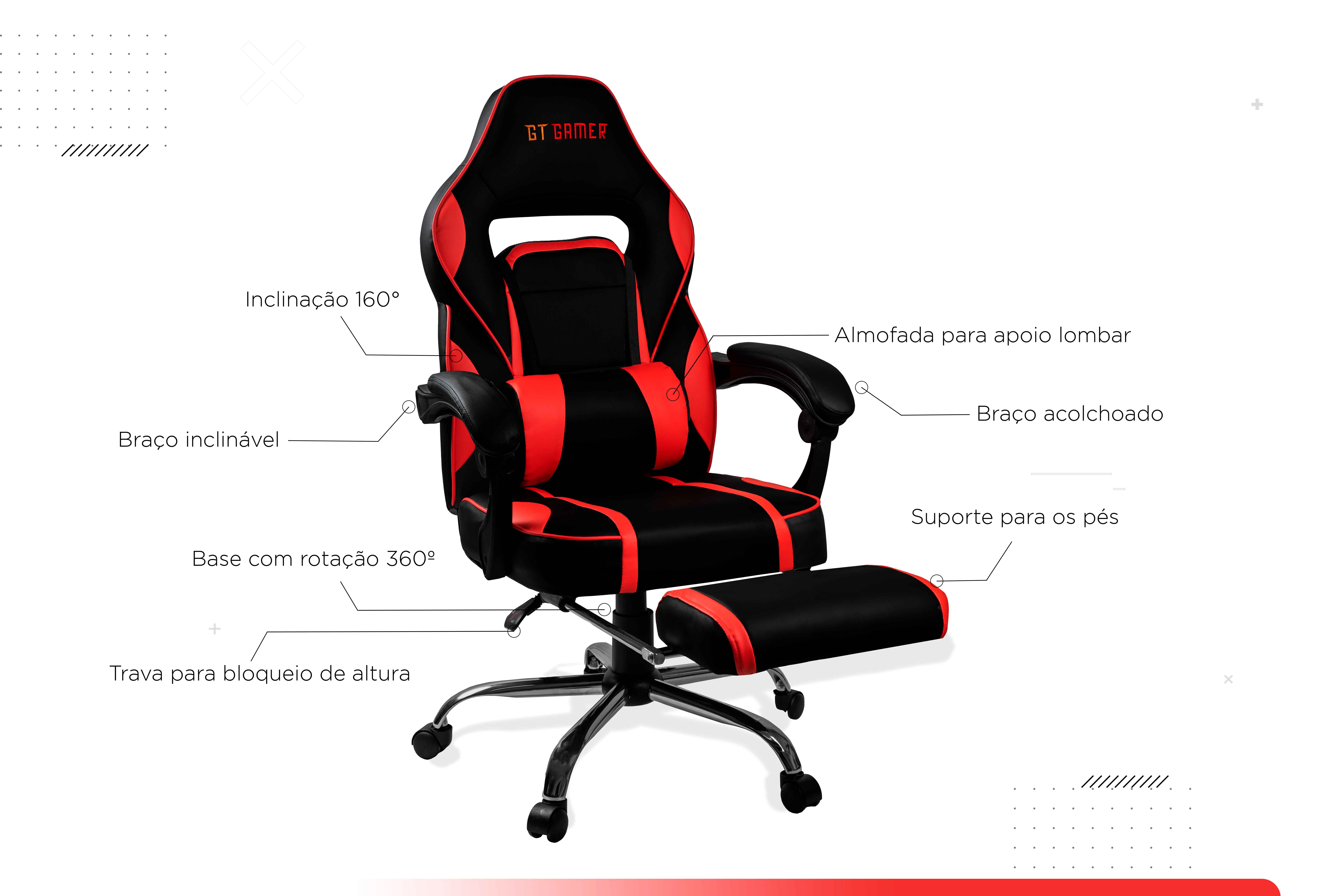 Cadeira Gamer GT Red Goldentec