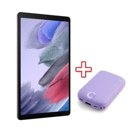 Kit-com-Tablet-Samsung-Galaxy-A7-Lite-T220-32GB-Wi-Fi-Tela-8.7--Camera-Traseira-8MP-Grafite---Carregador-Portatil-10000mAh-Roxo-Goldentec
