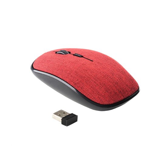 Mouse Sem Fio USB Colors em Tecido - Vermelho | GT