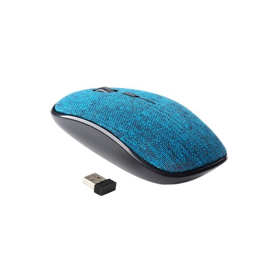 Mouse Sem Fio USB Colors em Tecido - Azul | GT