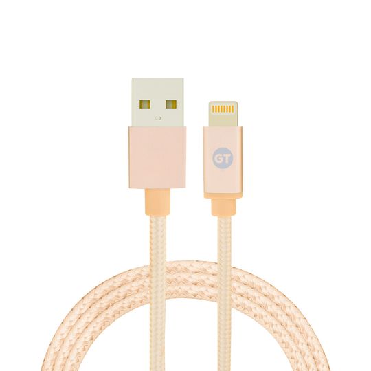 Cabo Lightning MFi para USB Nylon 1.2m - Gold | Goldentec