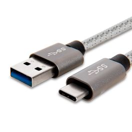 Cabo-USB-C-para-USB-3.1-Nylon-1m-Cinza-|-Goldentec