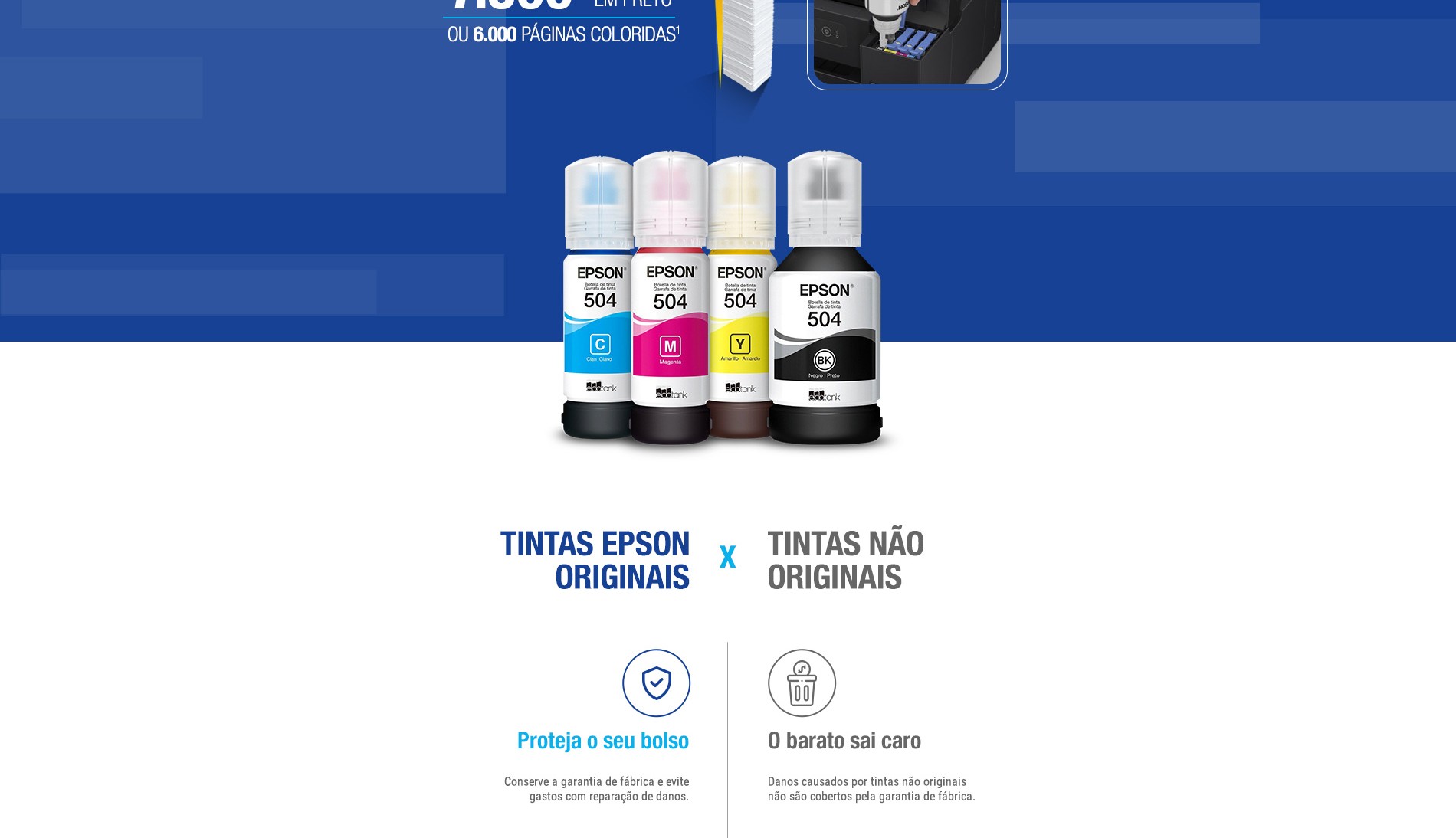 Refil de Tinta Epson Preto - T504