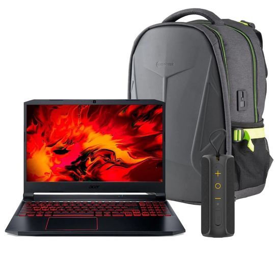 Kit-com-Notebook-Gamer-Acer-Nitro-5-Intel-Core-i5-8GB-1TB-HDD-256GB-SSD-GTX-1650---Caixa-de-Som-TWS-30W-RMS-GT-Jazz---Mochila-Gamer-M4