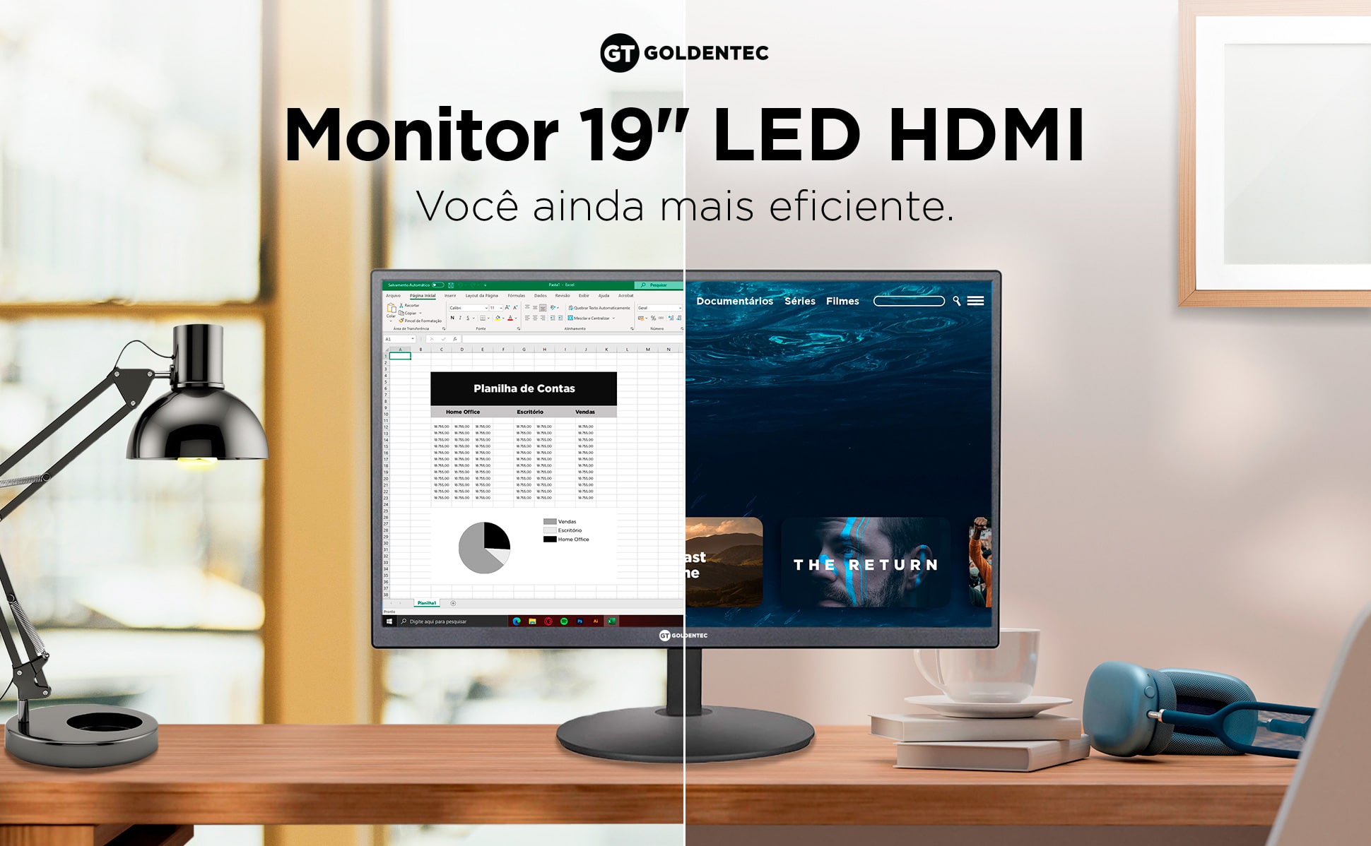 Monitor 19 LED HDMI Goldentec