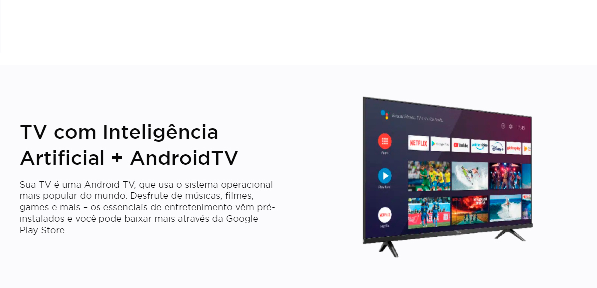 Android TV 40 TCL Sem Bordas