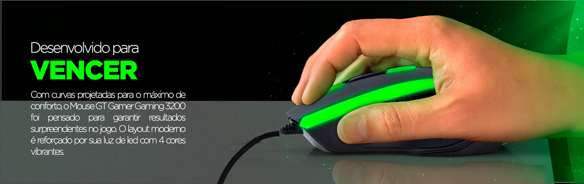 Mouse Gamer 3200DPI com LED e 6 Botões | Goldentec