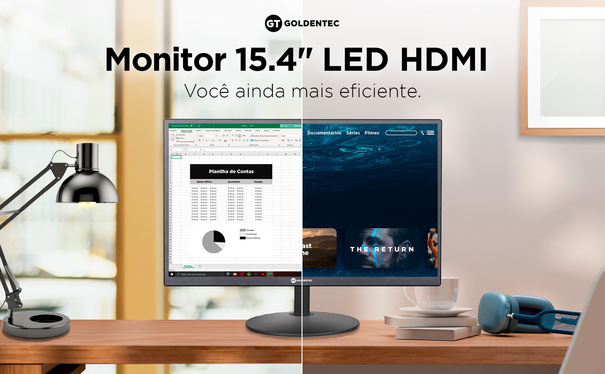 Monitor 15.4 LED HDMI Goldentec