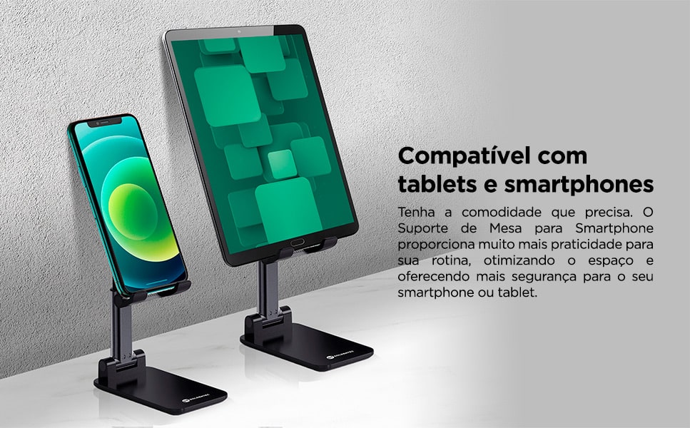 Suporte Ajustável de Mesa para Smartphone/Tablet | Goldentec