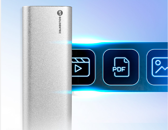 SSD Portátil 256GB USB 3.0 430MB/s com Adaptador USB-C | Goldentec