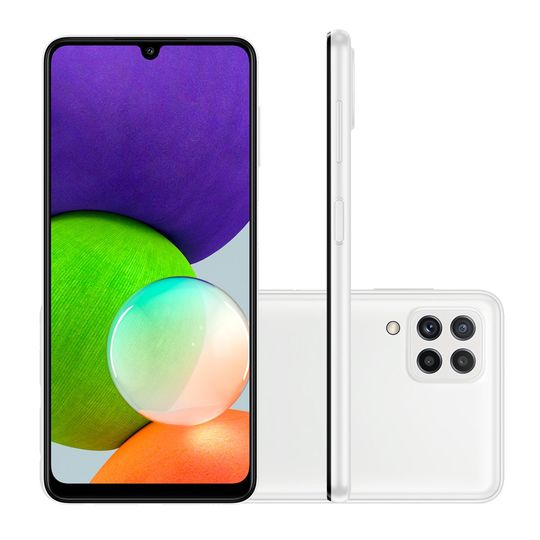 Smartphone-Samsung-Galaxy-A22-128GB-4GB-RAM-Tela-64--Camera-Quadrupla-Traseira-48MP-8MP-2MP-2MP-Frontal-de-13MP-Bateria-de-5.000mAh-Branco