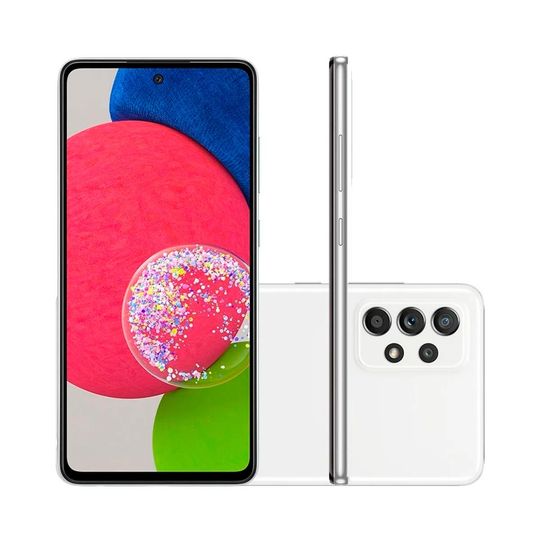Smartphone-Samsung-Galaxy-A52s-5G-128GB-6GB-de-RAM-Tela-de-65--Camera-Quadrupla-Traseira-64MP-12MP-5MP-5MP-Frontal-de-32MP-Bateria-4500mAh-Branco