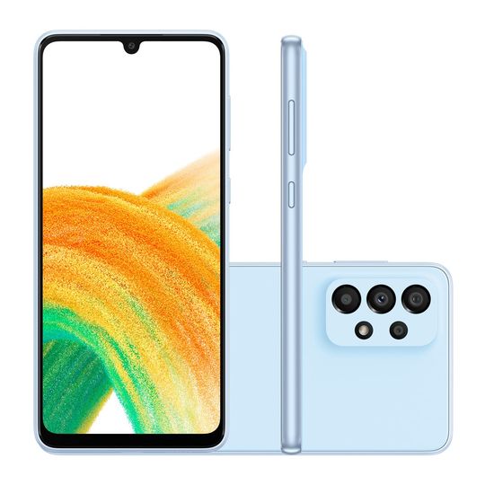 Smartphone-Samsung-Galaxy-A33-5G-128GB-6GB-de-RAM-Tela-de-64--Camera-Quadrupla-Traseira-48MP-8MP-5MP-2MP-Frontal-de-13MP-Bateria-5000mAh-Azul