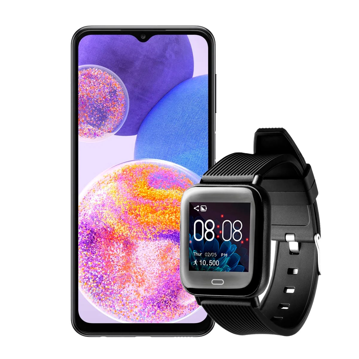 Kit Smartphone Samsung Galaxy A23 128GB Preto + Smartwatch - Ibyte