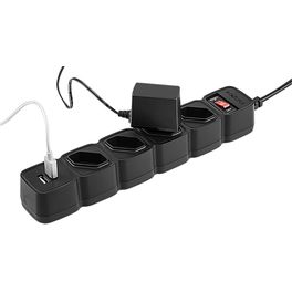 Filtro-de-Linha-Intelbras-4-Tomadas-e-2-Portas-USB-EPE-204