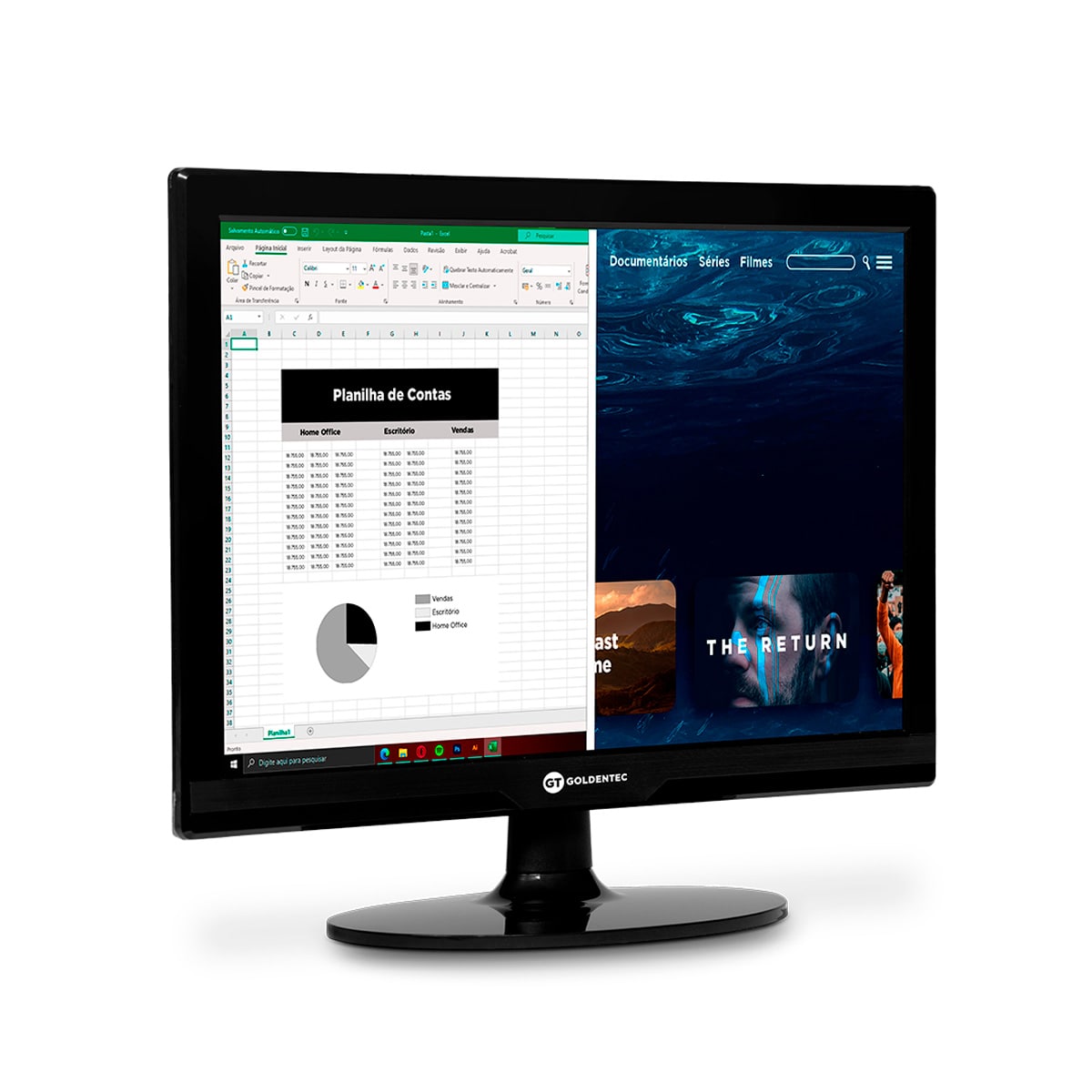 Monitor LED 15.4 Widescreen com HDMI | Goldentec