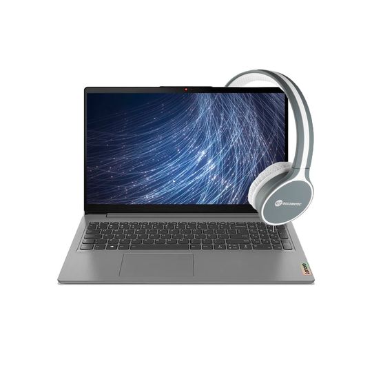 Kit-com-Notebook-Lenovo-Ultrafino-IdeaPad-3i-Ryzen-5-5500U-8GB-256GB-SSD-Prata---Headphone-Bluetooth-Branco-|-GT
