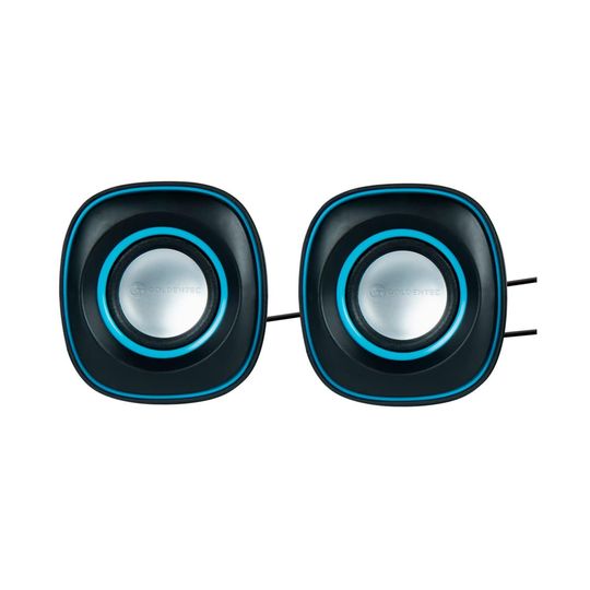 Caixa de Som 6W RMS GT Sound 2.0 - Preto/Azul | Goldentec