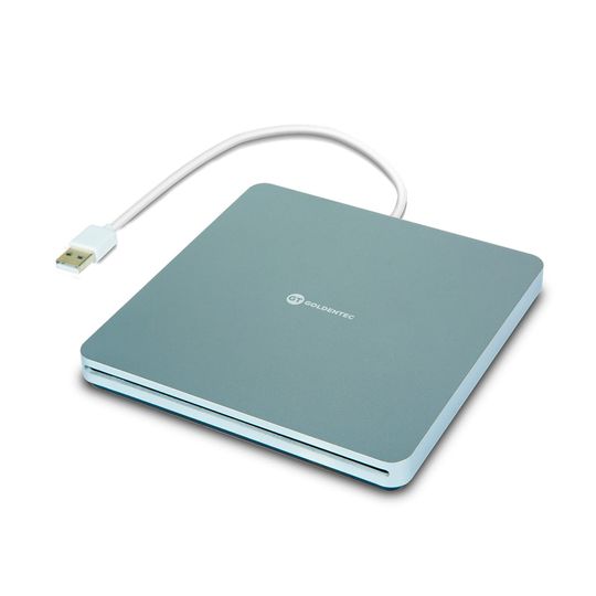 Leitor Gravador de CD/DVD Externo Portátil Slim USB | Goldentec