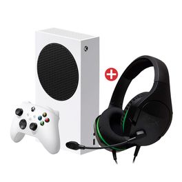 Kit-Console-Xbox-Series-S-500GB-Branco---Headset-Gamer-HyperX-CloudX-Stinger-Core-Xbox-One