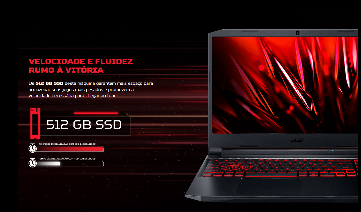 Notebook Gamer Acer Aspire Nitro 5, Intel® Core I5, 8GB DDR4, 512GB SSD, Windows 11 - NH.QF1AL.001