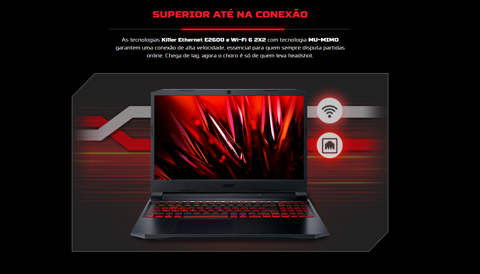 Notebook Gamer Acer Aspire Nitro 5, Intel® Core I5, 8GB DDR4, 512GB SSD, Windows 11 - NH.QF1AL.001