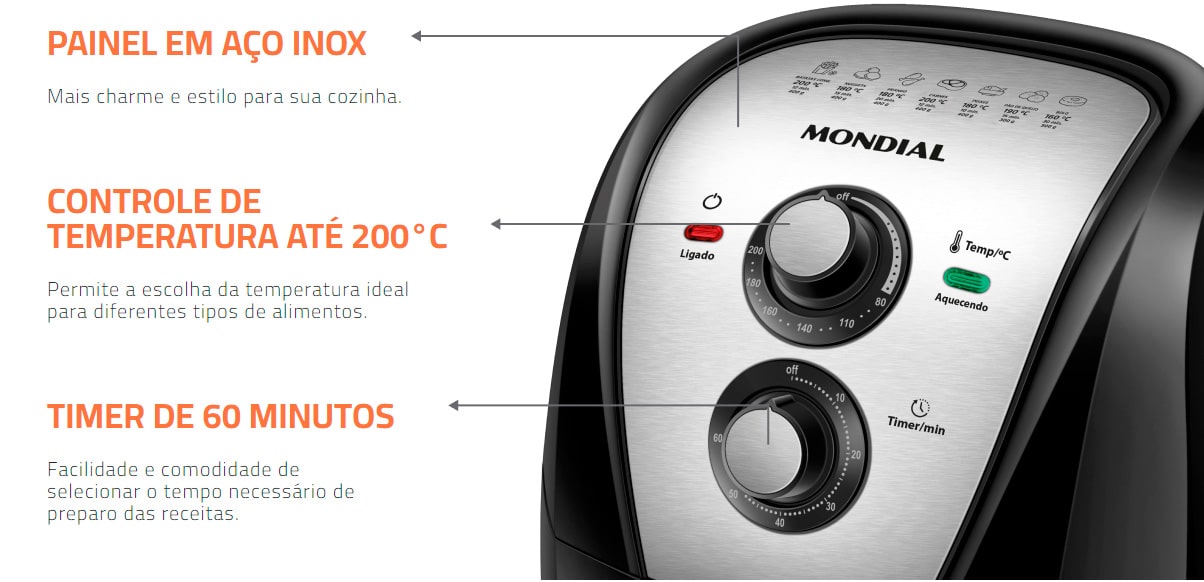 Fritadeira Air Fryer 4 Litros Mondial 220V