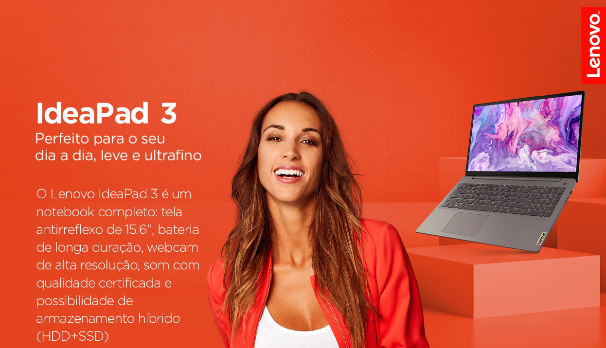 Notebook Lenovo Idepead I3, Intel® Core I3, 4GB DDR4, 256GB SSD, Linux - 82MDS00300