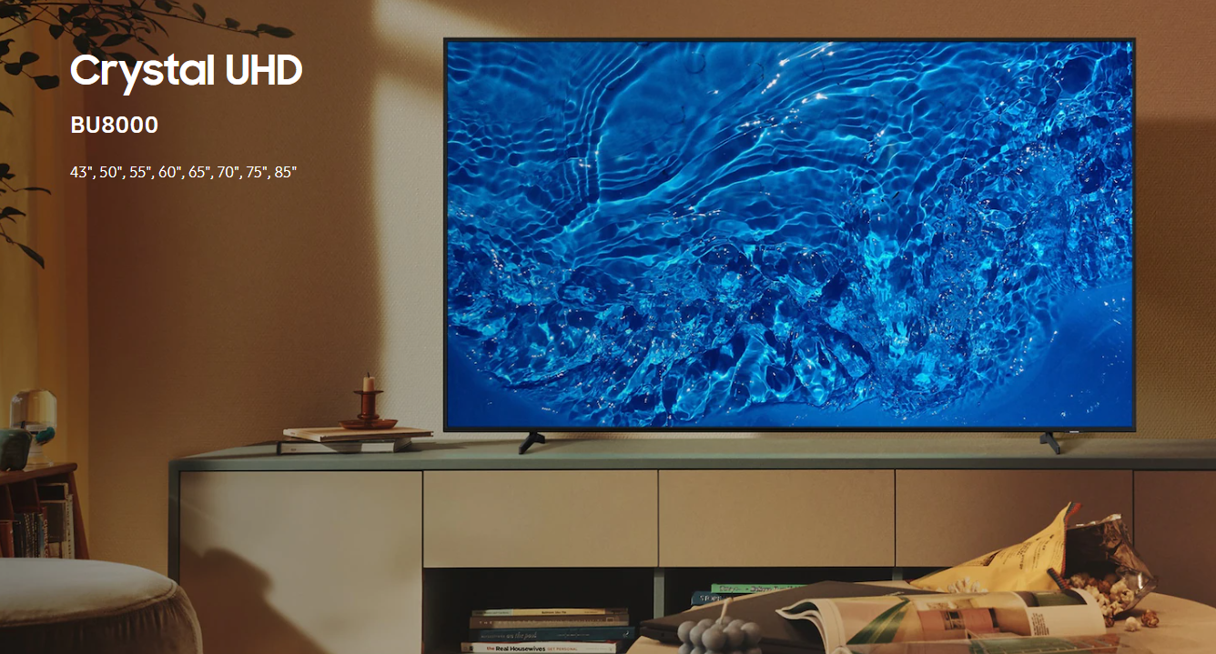 Smart TV Samsung 85 Crystal UHD 4K, Painel Dynamic, Design slim, Alexa built in - UN85BU8000GXZD