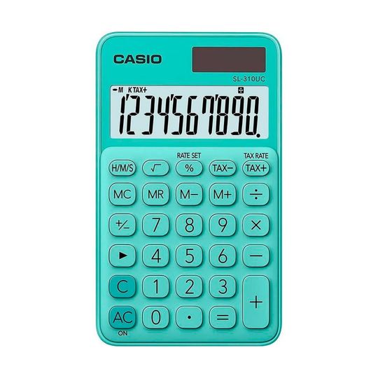 Calculadora de Bolso Casio 10 dígitos, Verde - SL-310UC-GN-N-DC