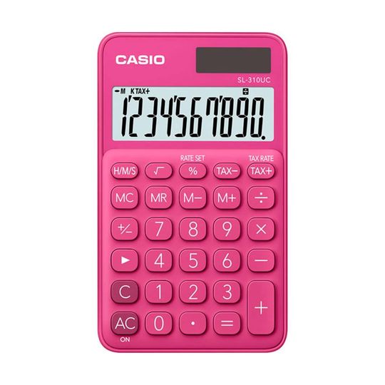 Calculadora de Bolso Casio 10 dígitos, Pink - SL-310UC-RD-N-DC