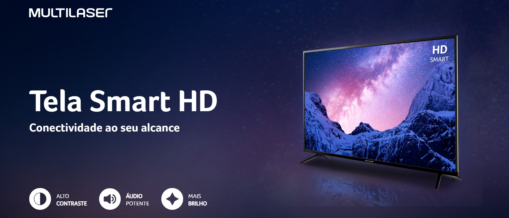 Smart TV Multilaser 32 HD, Wifi Integrado, Dolby Audio, HDMI + USB + RJ45 + AV - TL042