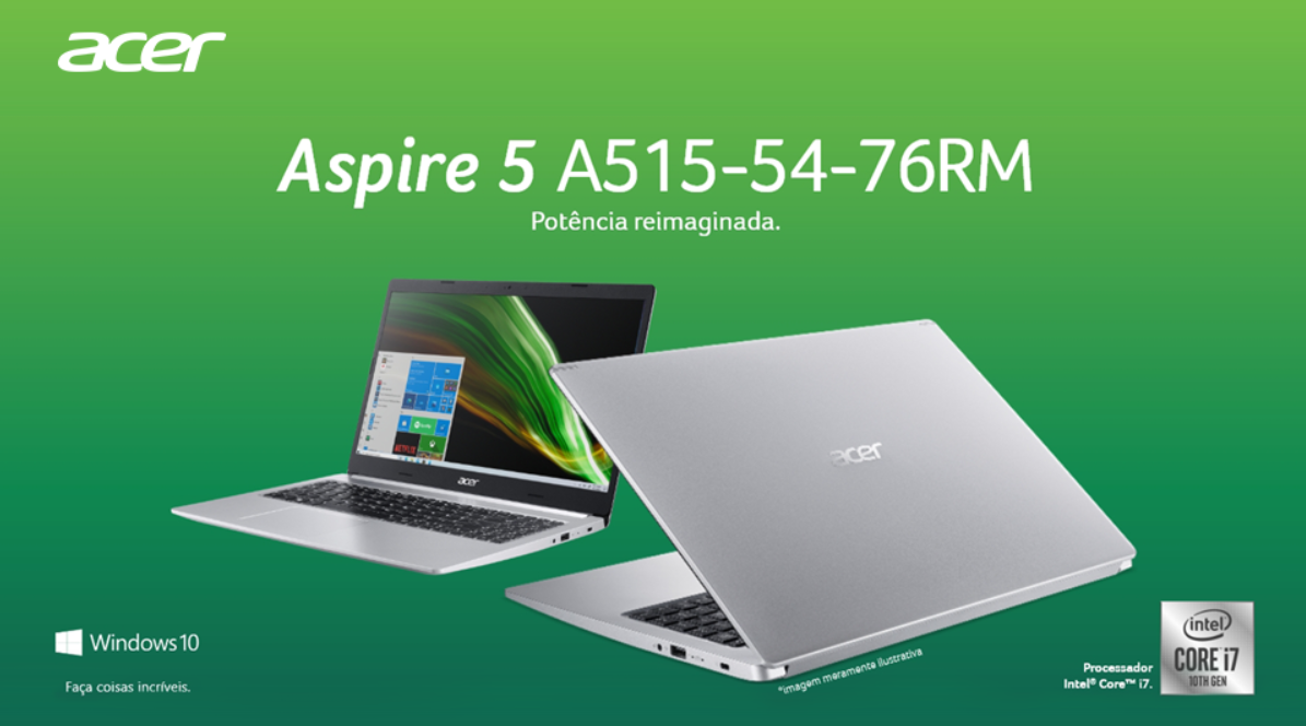 Notebook Acer 76RM 15.6 Full HD, Intel Core i7, 8GB, SSD 512GB, Windows 10 - NX.HQMAL.00W