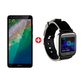 Kit-Smartphone-Nokia-C01-Plus-32GB-4G-Tela-5.45”-Dual-Chip-1GB-RAM-Camera-5.0MP---Selfie-5.0MP-Azul--NK040---Relogio-Smartwatch-com-Oximetro-GT