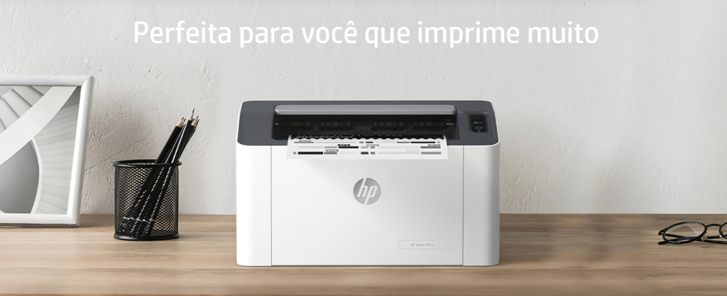 Impressora HP Laser 107A Monocromática 110V - 4ZB77A