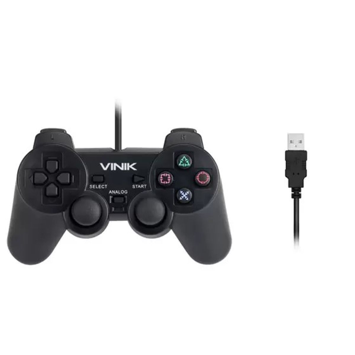 Controle Para Pc Vinik Com Fio Usb Play 2 Preto Lojaibyte