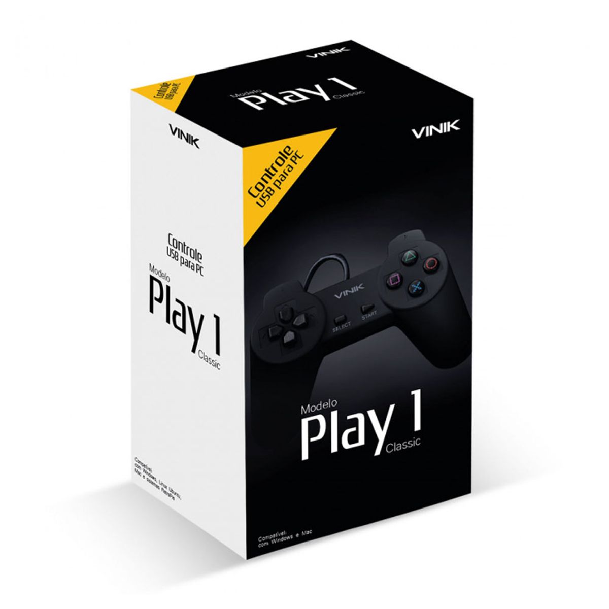 Controle Para Pc Vinik Com Fio Usb Play 1 107485 Lojaibyte