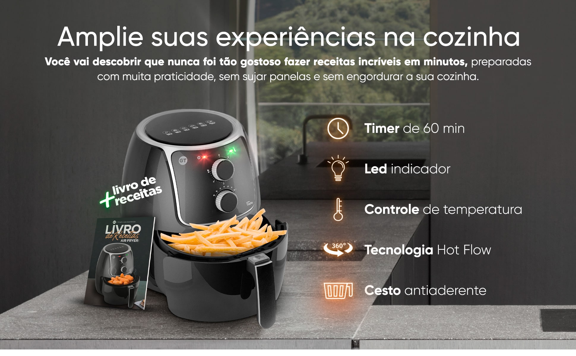 fritadeira Elétrica Air Fryer Sem Óleo Taste - 4l, 220v, 1400w | Gt