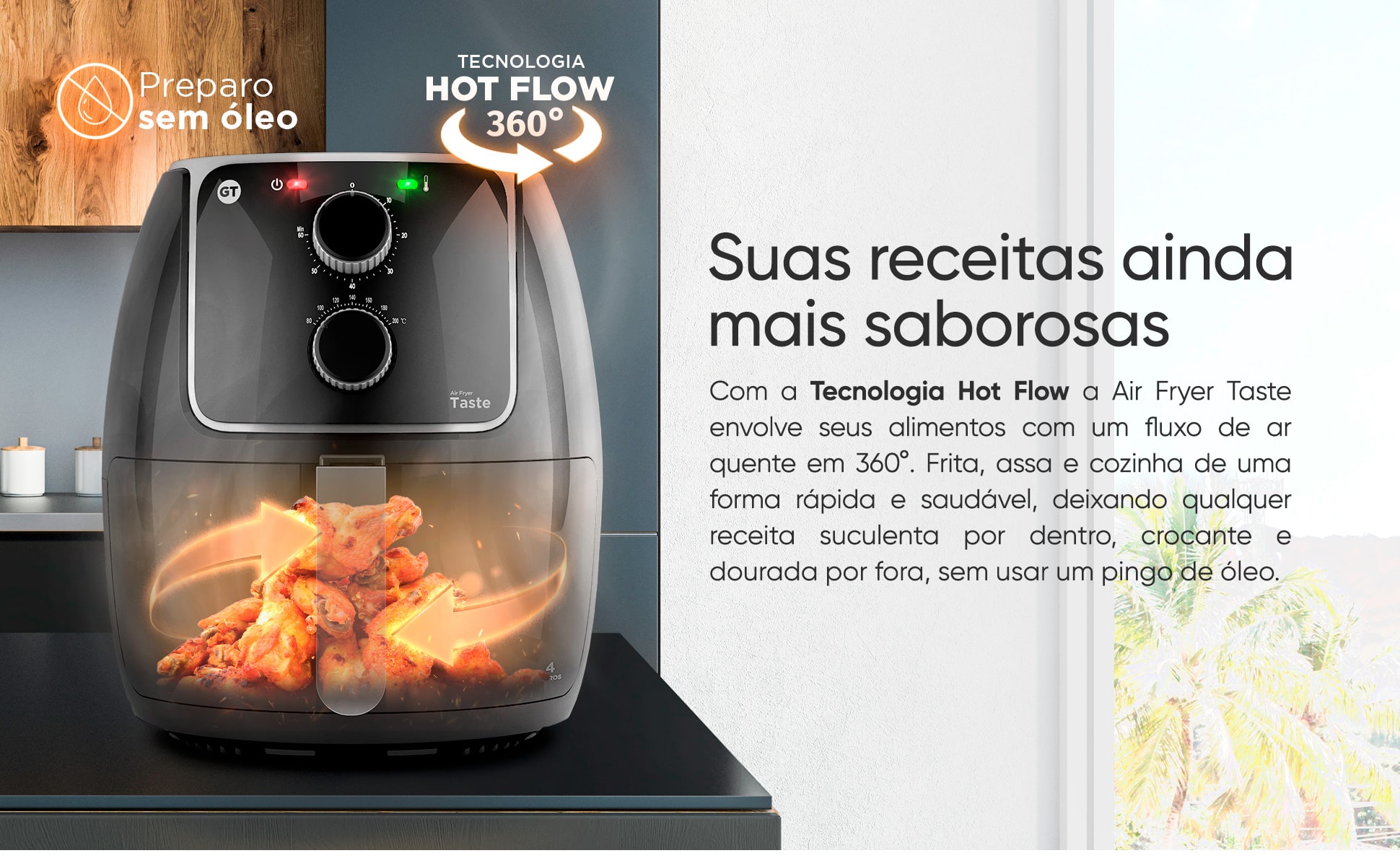 Fritadeira sem Óleo STARLYF Oil Free Fryer (3.8 kg - Preto)