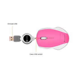 Mini-Mouse-Retratil-Colors-USB---Rosa-|-GT
