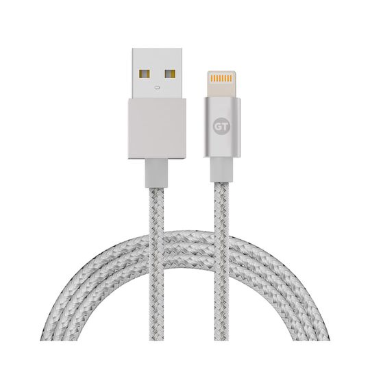 Cabo Lightning MFi para USB Nylon 1.2m - Silver | Goldentec