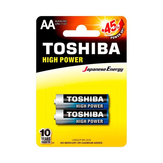 Pilha Alcalina Toshiba AA 1,5V 2 unidades - LR6GCP