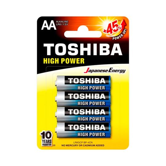 Pilha Alcalina Toshiba AA 1,5V 4 unidades - LR6GCP