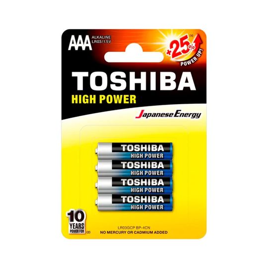 Pilha Alcalina Toshiba AAA 1,5V 4 unidades - LR03GCP