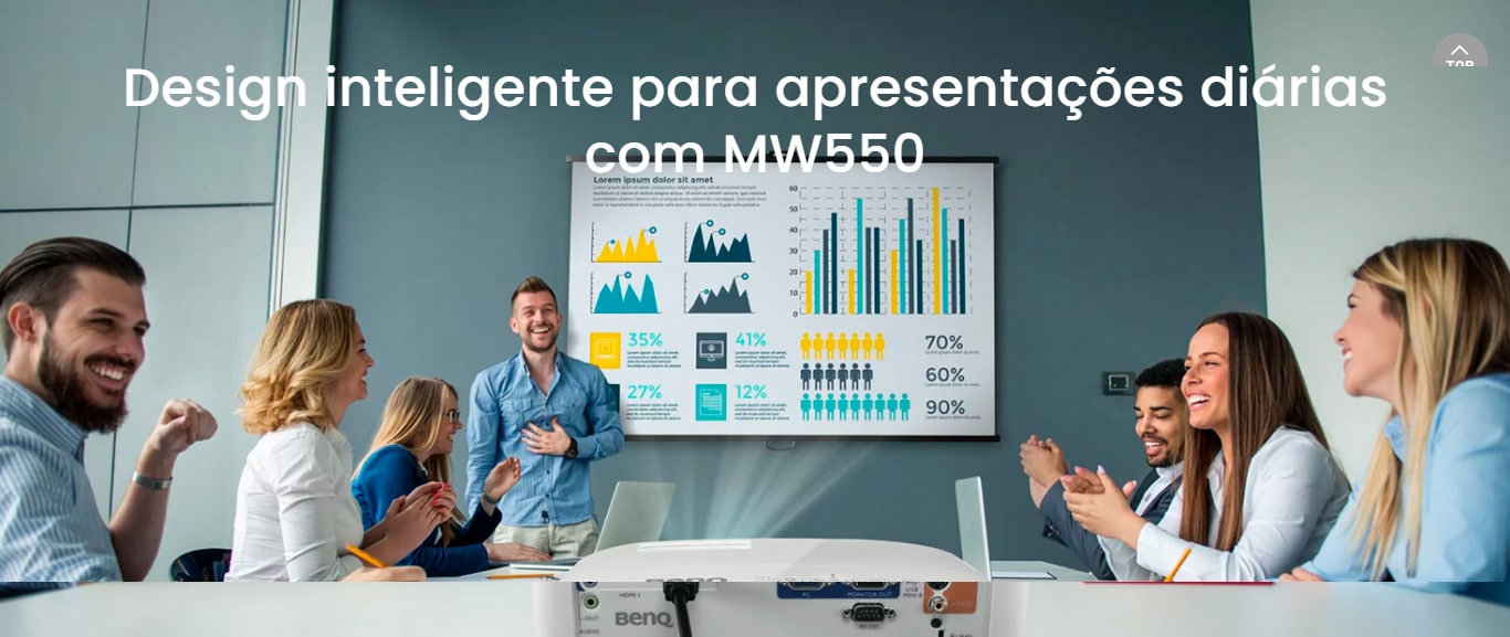 Projetor Benq MW550 WXGA 3600 Lumens HDMI - 9H.JHT77.13L