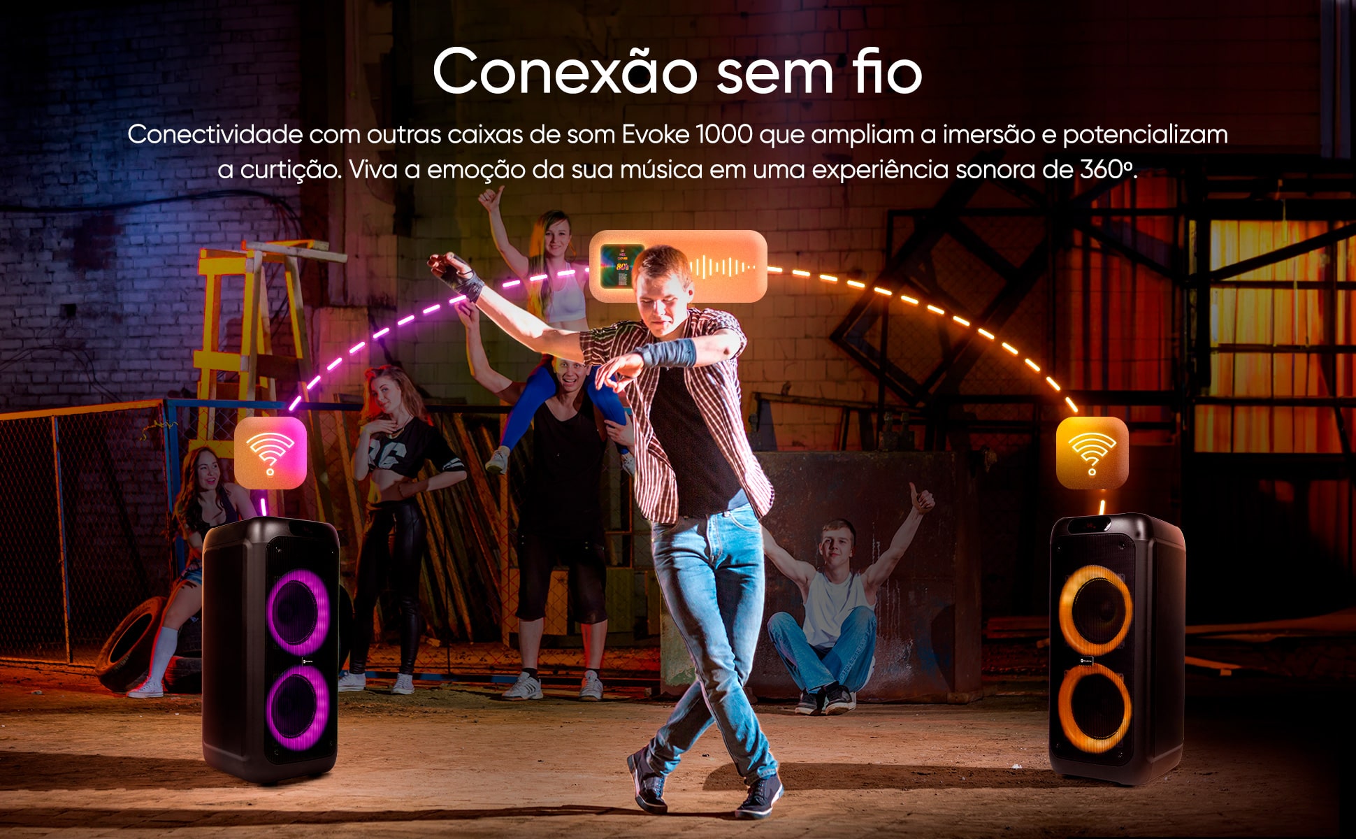 caixa De Som Amplificada Gt Evoke 1000 Bluetooth Tws | Gt